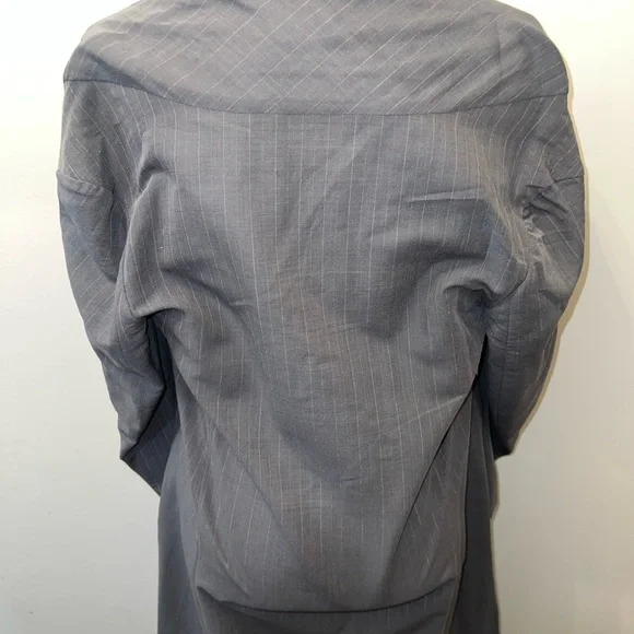 Vintage 90s Yohji Yamamoto Grey pinstriped Blazer Coat ASO Carolyn Bessette CBK - Picture 9 of 12